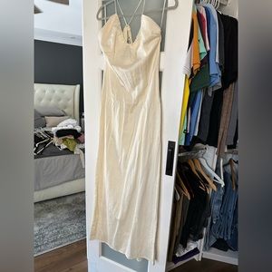 PETAL AND PUP / LIONESS LINEN LIKE MAXI HALTER Dress